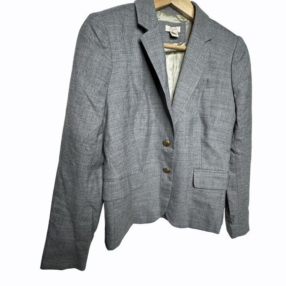 J. Crew Schoolboy Womens Gray Wool Blend Blazer Lightweight casual Size 2 - Picture 4 of 5